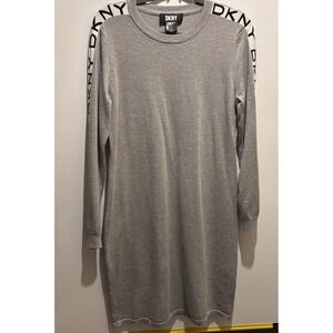 DKNY Sweater Dress Size Large Grey‎ 36" X 39"